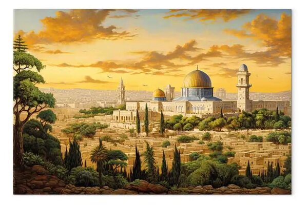 Quadro su tela Gerusalemme - Visione pittorica di strade ed edifici storici