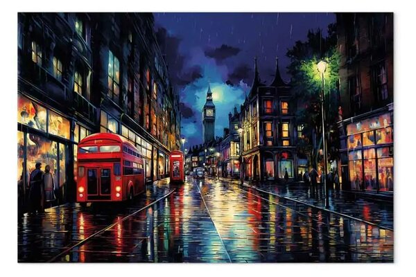Quadro contemporaneo Londra - Un'interpretazione pittorica della vita dinamica della città
