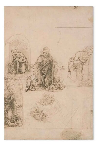Riproduzione quadro Leonardo da Vinci - Studi per un Presepe