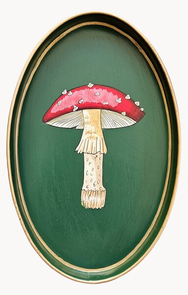 Vassoio decorativo dipinto a mano Mushroom