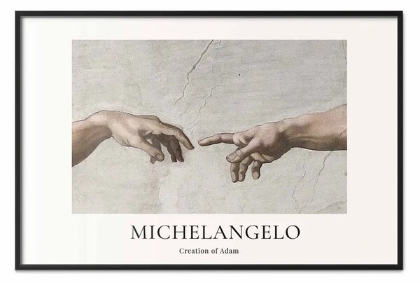 Poster: Michelangelo - Creazione di Adamo - dettaglio delle mani