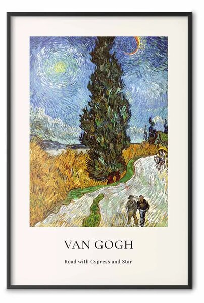 Poster: Vincent van Gogh - Strada con cipresso e stella