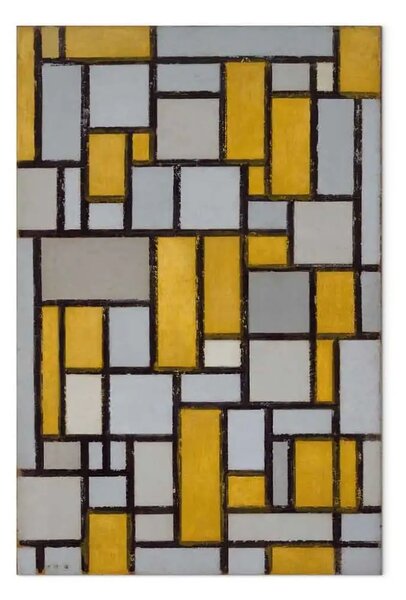 Riproduzione Piet Mondrian - Composizione con griglia 1