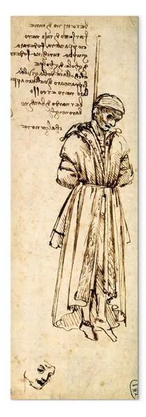 Riproduzione quadro Leonardo da Vinci - Studio dell'impiccato Bernardo di Bandino Baroncelli, assassino di Giuliano de Medici