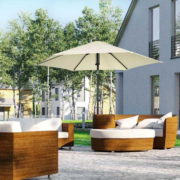 Outsunny Ombrellone da Giardino in Poliestere e Metallo con Tettuccio Inclinabile a 45°, Ø262x243 cm|Aosom