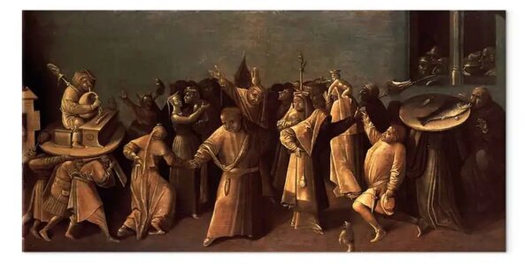 Riproduzione Hieronymus Bosch - Lotta di Carnevale con Quaresima