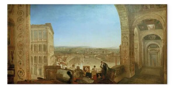 Riproduzione quadro William Turner - Roma, dal Vaticano. Raffaelle accompagnato da La Fornarina, prepara i suoi quadri per la decorazione della Loggia