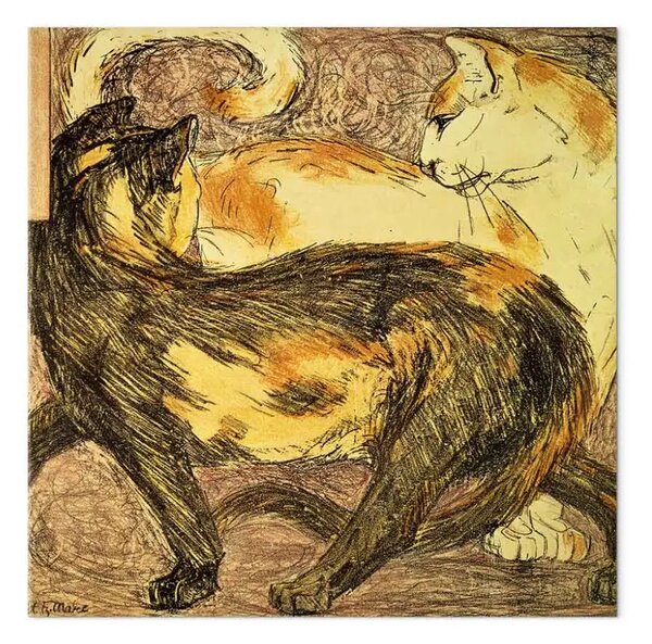 Riproduzione quadro Franz Marc - Due gatti