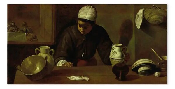 Riproduzione quadro Diego Velázquez - Cameriera di cucina con la cena in Emmaus