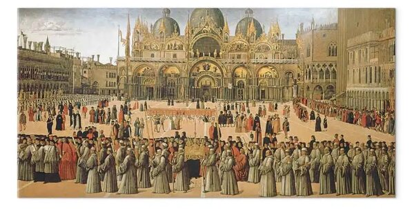 Riproduzione quadro Gentile Bellini - Processione in Piazza San Marco