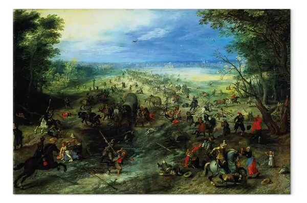 Riproduzione quadro Jan Brueghel the Elder - Incursione su una carovana di carri