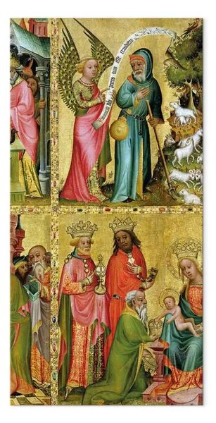 Riproduzione quadro Master Bertram - L'Annunciazione a San Gioacchino e l'Adorazione dei Magi, dall'ala sinistra dell'altare di Buxtehude