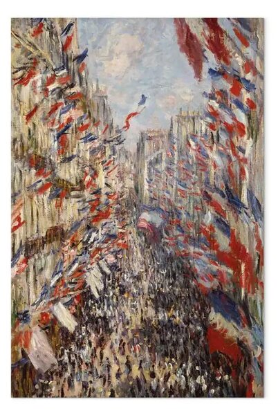 Quadro famoso Claude Monet - Rue Montorgeuil, a Parigi. Festa del 30 giugno 1878