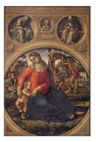 Quadro famoso Luca Signorelli - Madonna col Bambino e figure allegoriche