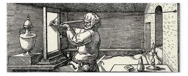 Quadro famoso Albrecht Dürer - Il disegnatore della donna sdraiata