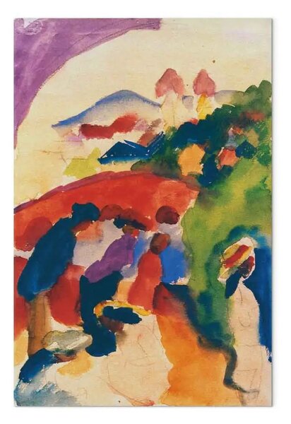 Quadro famoso August Macke - Camminatore con città