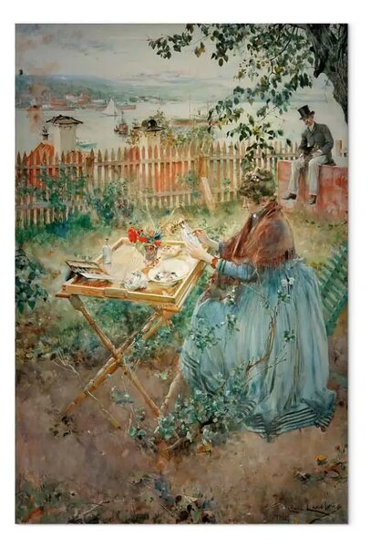 Riproduzione quadro Carl Larsson - Il pittore cinese (ceramica)