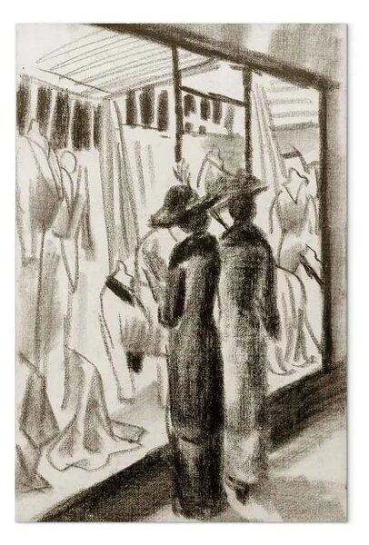 Riproduzione quadro August Macke - Negozio di moda sotto il porticato