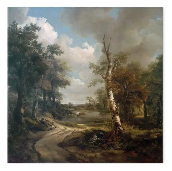 Riproduzione Thomas Gainsborough - Scena della foresta con abbeveratoio (Cornard Forest)