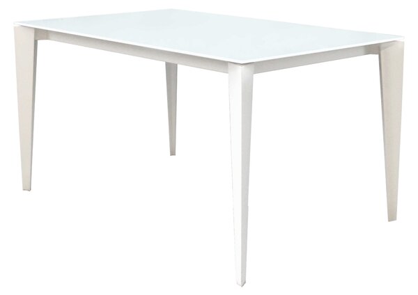 BENJAMIN - tavolo da pranzo moderno allungabile in metallo e vetro 90x140/180/220