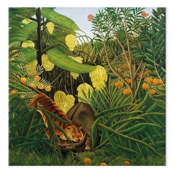Quadro famoso Henri Rousseau - Fight between a Tiger and a Buffalo