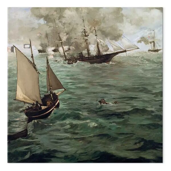 Riproduzione quadro Edouard Manet - La battaglia tra la U.S.S. Kearsarge e la C.S.S. Alabama