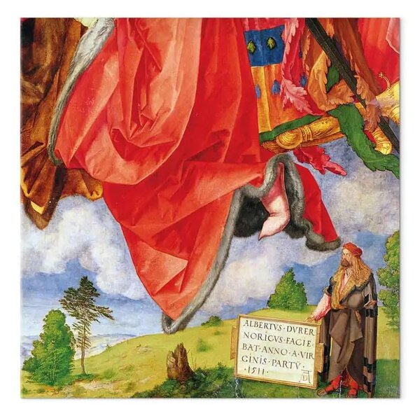 Quadro famoso Albrecht Dürer - Pala Landauer, Ognissanti, dettaglio che mostra l'autoritratto