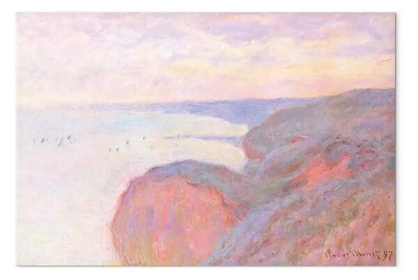 Riproduzione Claude Monet - Sulla scogliera vicino a Dieppe, cielo coperto