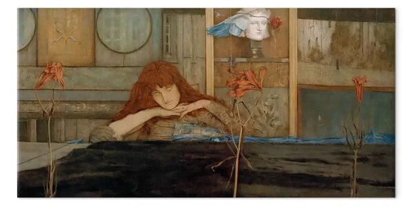Quadro famoso Fernand Khnopff - Guardo la mia porta su me stesso