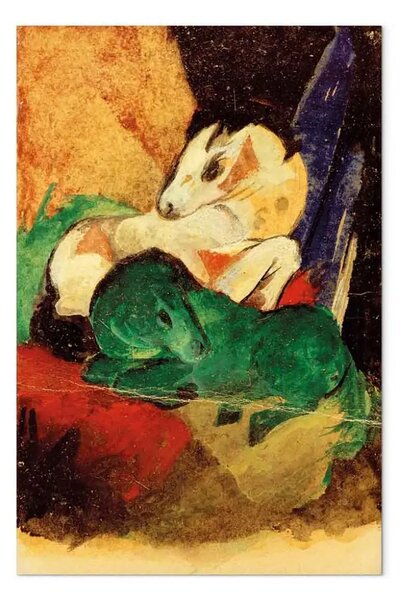 Riproduzione Franz Marc - Cavallo verde e bianco
