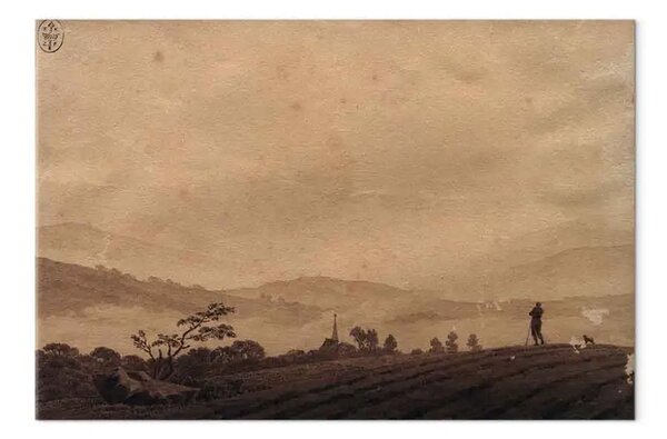 Riproduzione Caspar David Friedrich - Mattina nebbiosa