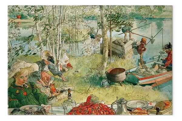 Riproduzione Carl Larsson - Cattura dei gamberi