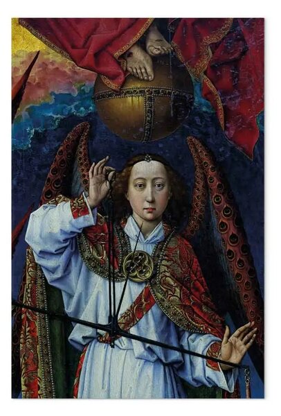 Riproduzione quadro Rogier van der Weyden - Arcangelo Michele che pesa le anime
