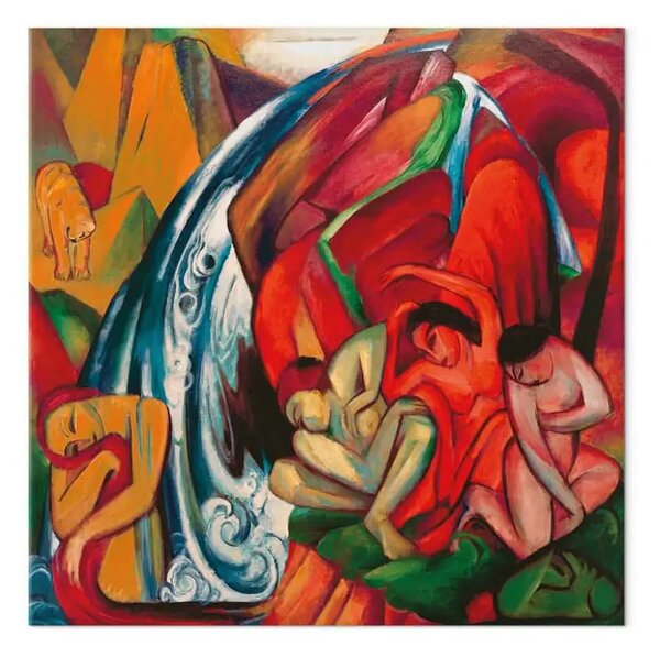 Quadro famoso Franz Marc - La cascata (Donne sotto una cascata)