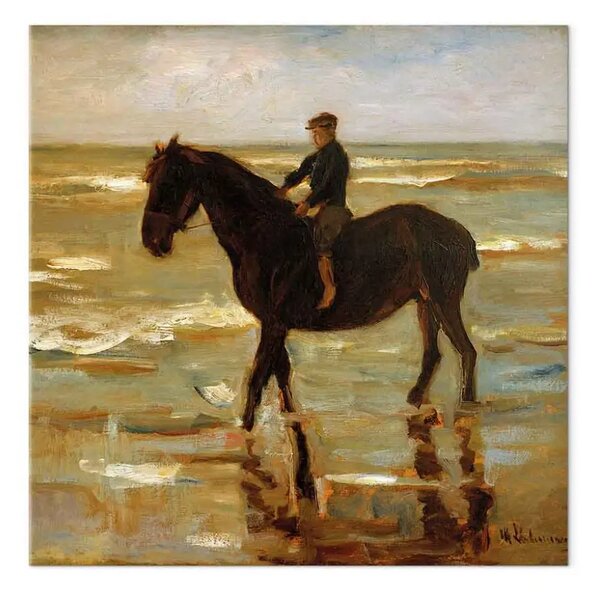 Riproduzione Max Liebermann - Ragazzo di equitazione sulla spiaggia Fat Horse