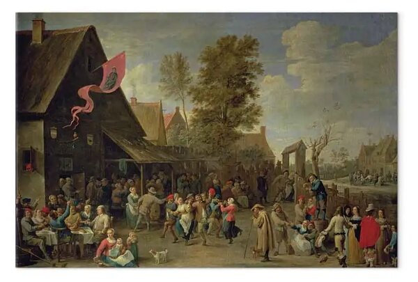 Riproduzione quadro David Teniers the Younger - La consacrazione di una chiesa di villaggio