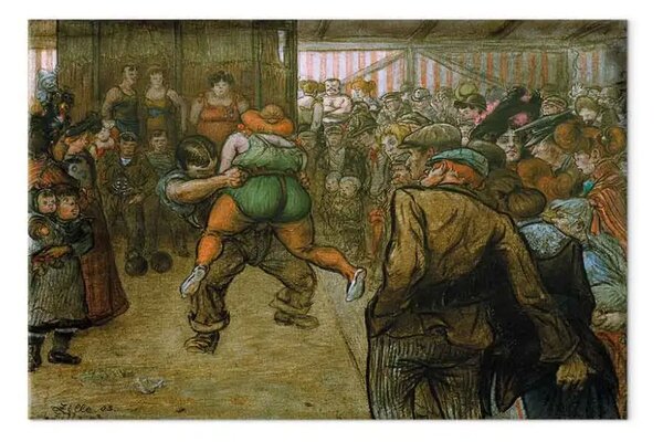 Quadro famoso Heinrich Zille - Incontro di lotta a Schaubude