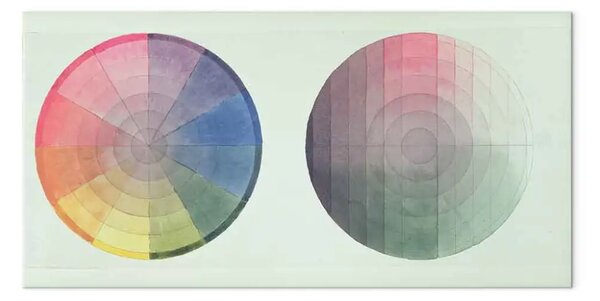 Riproduzione quadro Philipp Otto Runge - Due studi della sezione trasversale e della sezione longitudinale di un globo di colore