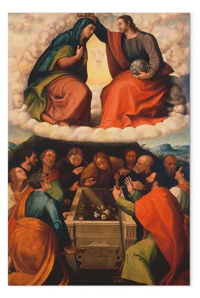 Quadro famoso Giulio Romano - Incoronazione di Maria e Miracolo della Rosa