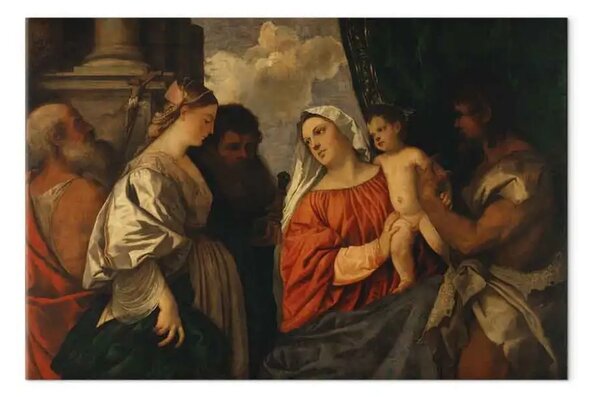 Quadro famoso Titian - Madonna col Bambino e quattro Santi