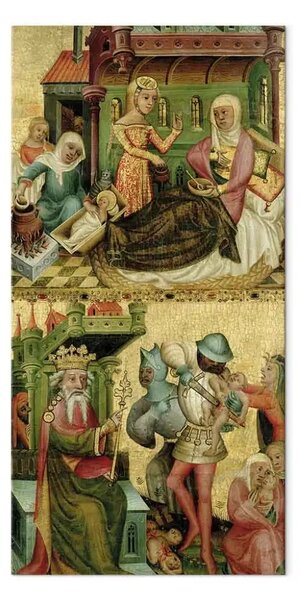 Quadro famoso Master Bertram - Natività della Vergine e Strage degli Innocenti, dall'Altare di Buxtehude