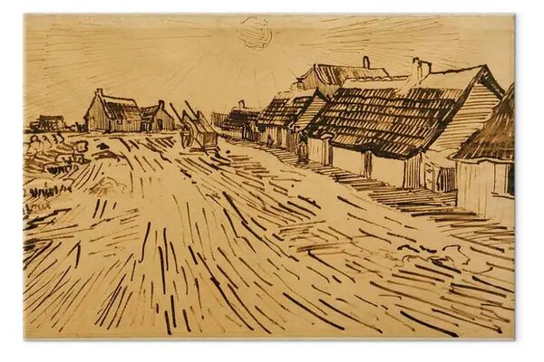 Riproduzione Vincent Van Gogh - Fila di cottage a Les Saintes-Mariesdela-Mer