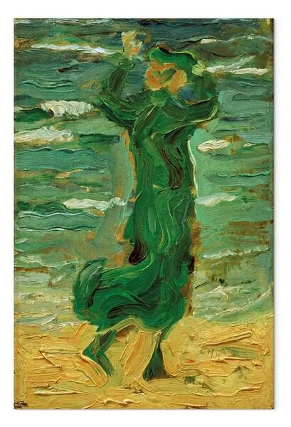Riproduzione quadro Franz Marc - Donna nel vento in riva al mare