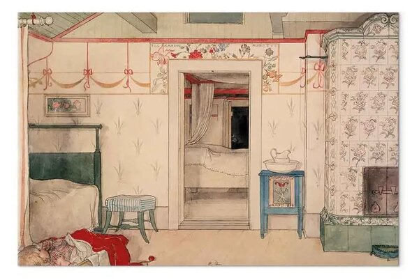 Riproduzione Carl Larsson - Il pisolino di Brita