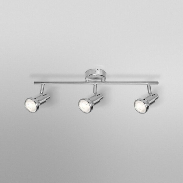 OSRAM Faretto da soffitto OSRAM, argento, metallo a 3 luci GU10-LED 2.700 K, Cromo / Argento, Alluminio