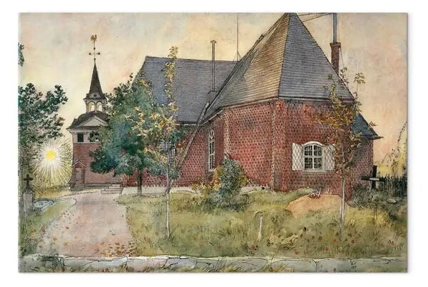 Quadro famoso Carl Larsson - La vecchia chiesa di Sundborn