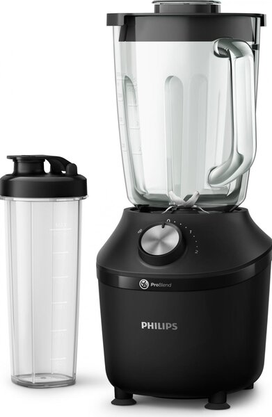 Philips Frullatore con Bicchiere Capacit 2 Litri Potenza 600W colore Nero serie 3000 ProBlend Crush Tech - HR2291/41