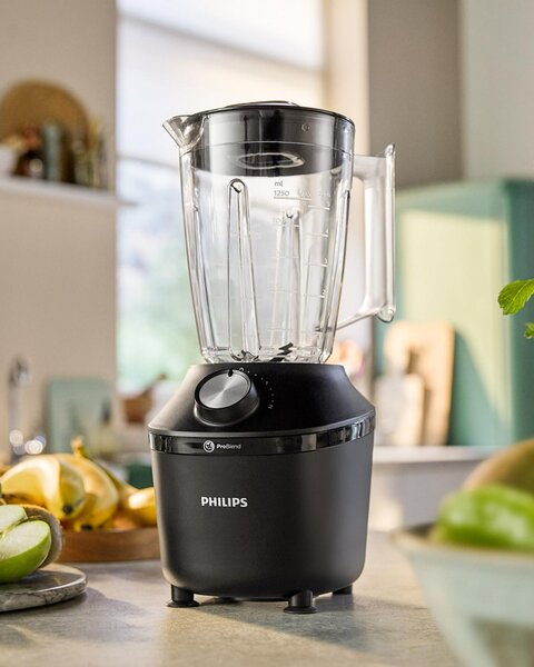 Philips Frullatore con Bicchiere Capacit 2 Litri Potenza 600W colore Nero serie 3000 ProBlend Crush Tech - HR2291/41