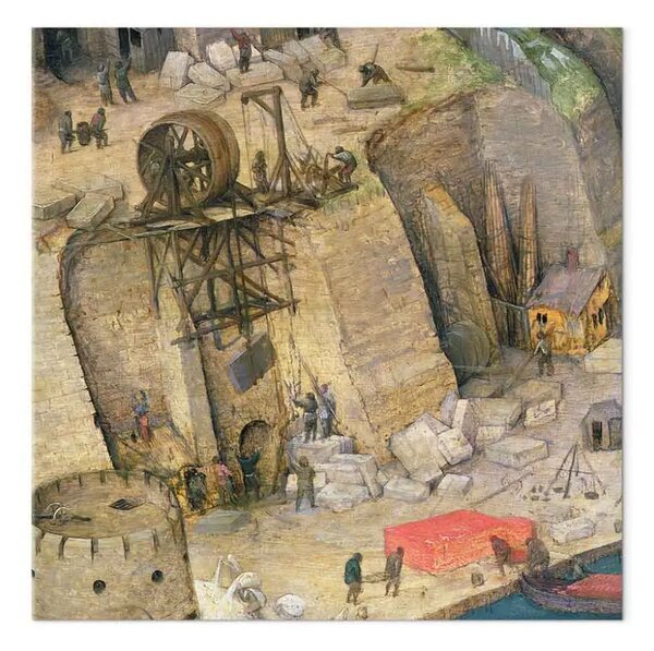 Quadro famoso Pieter Bruegel the Elder - La Torre di Babele, particolare dei lavori di costruzione