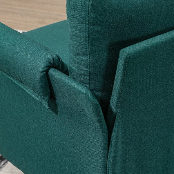 DecHome Poltrona Vintage in Tessuto effetto Lino Dimensioni 63x71x83 colore Verde